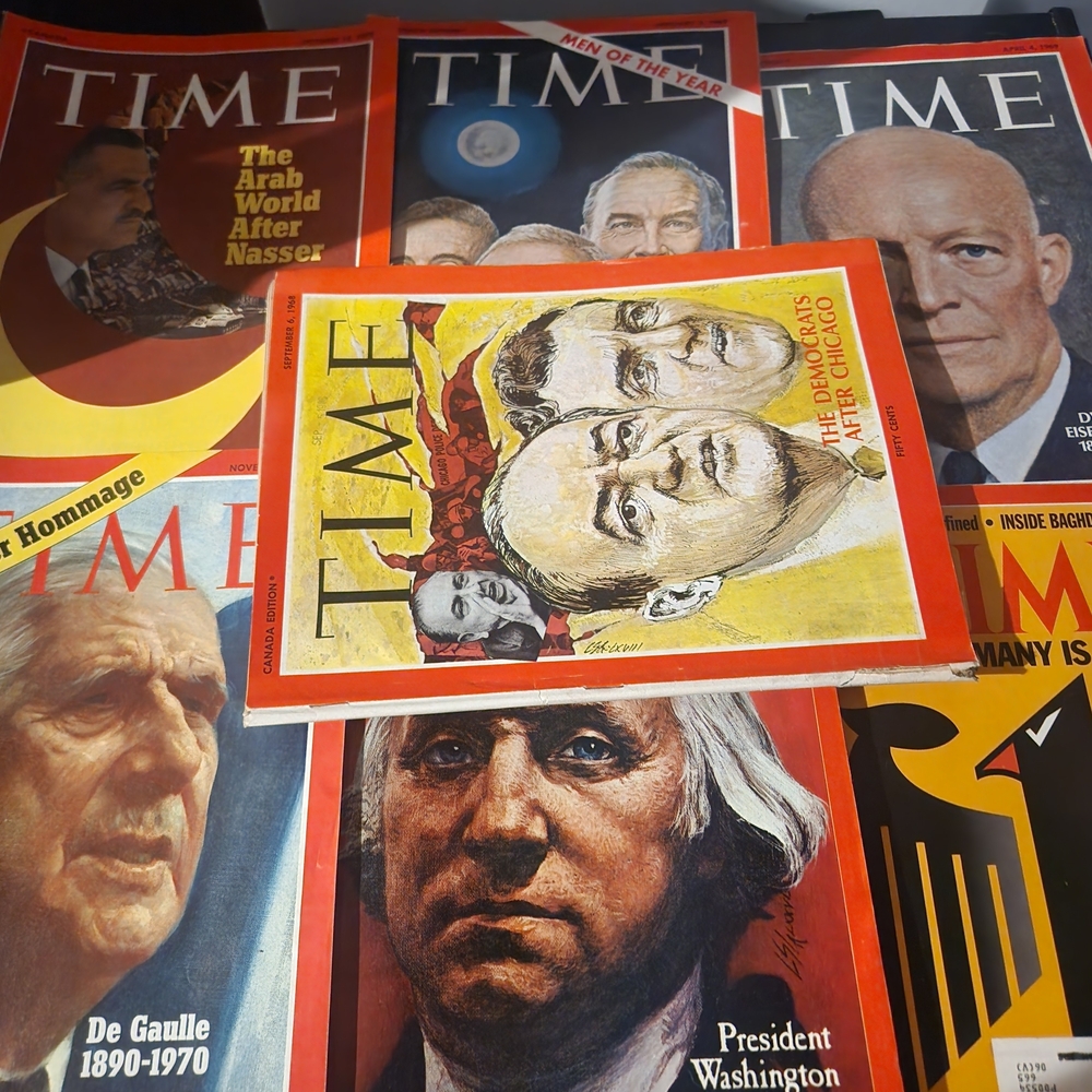VTG 1960s 1970s TIME Magazine Lot 1968 Democrats Washington Nasser De Gaulle